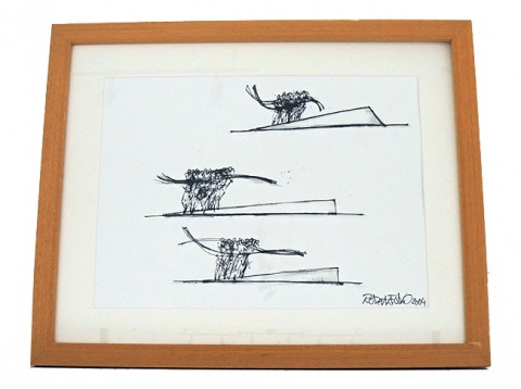 Robert Erskine: Maquettes 2020 - Sketch Uppcrowd Trio  (Framed Print)