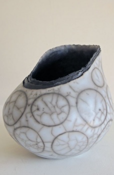 Hilary Simms: 'Nautilus' 2013 - 'Bubbles' Shadow Raku Vessel