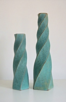 Emily Myers - Pair of Twist Vases (med & tall)